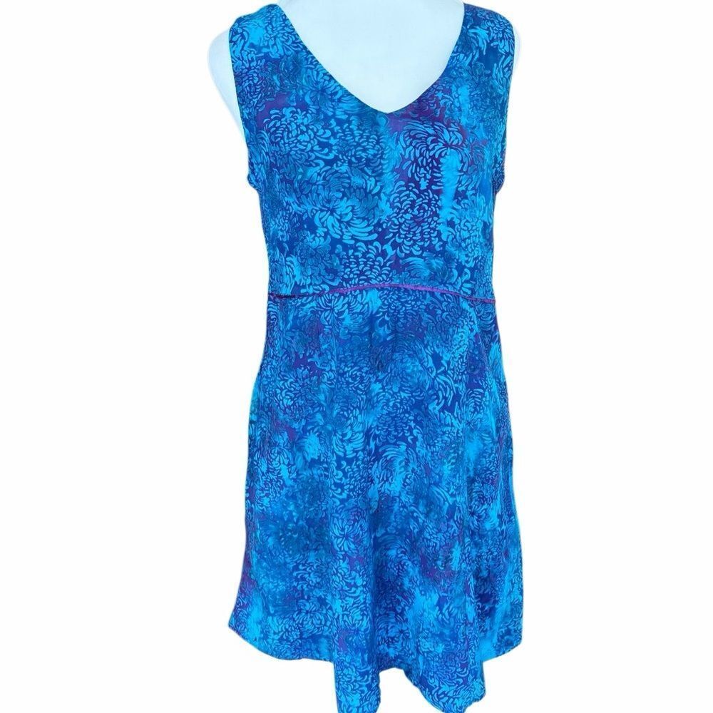 Eagle Ray Traders Original Designs v neck rayon sleeveless dress size Small.